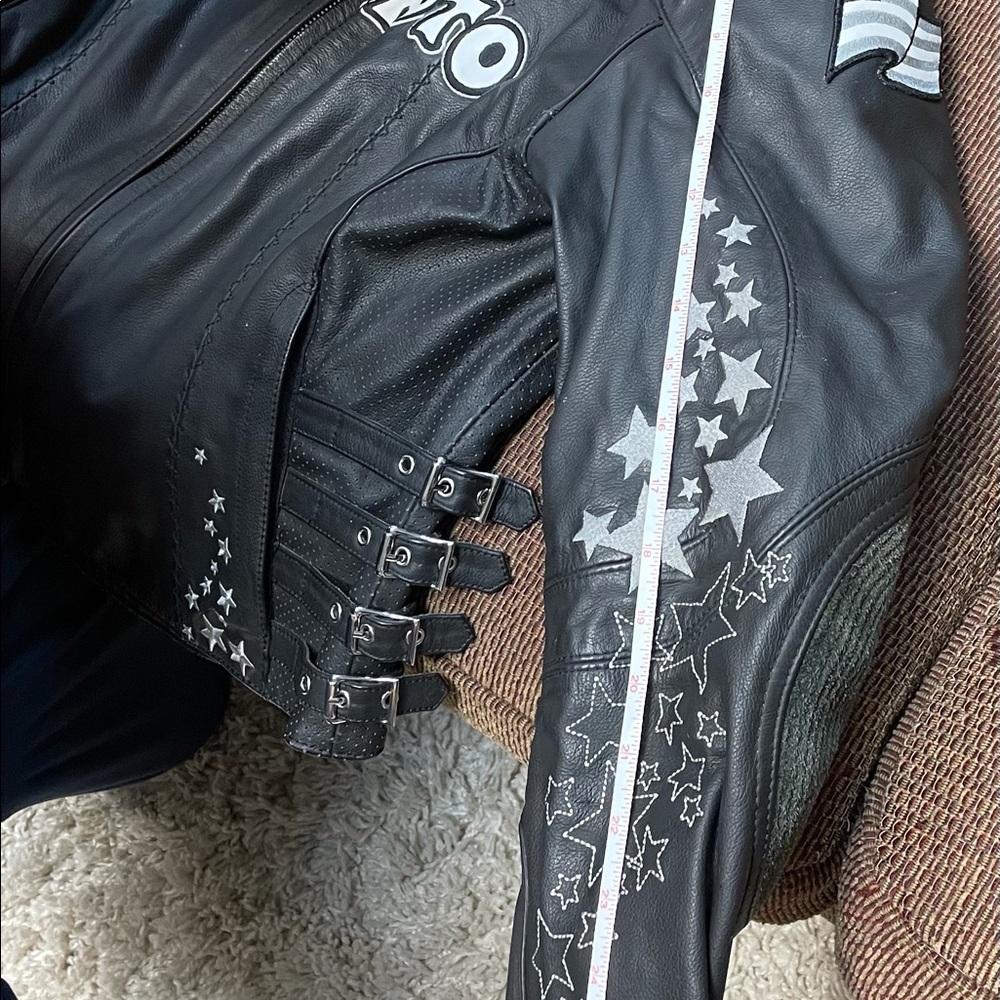 Icon black “bombshell” leather motorcycle jacket - Picture 8 of 10